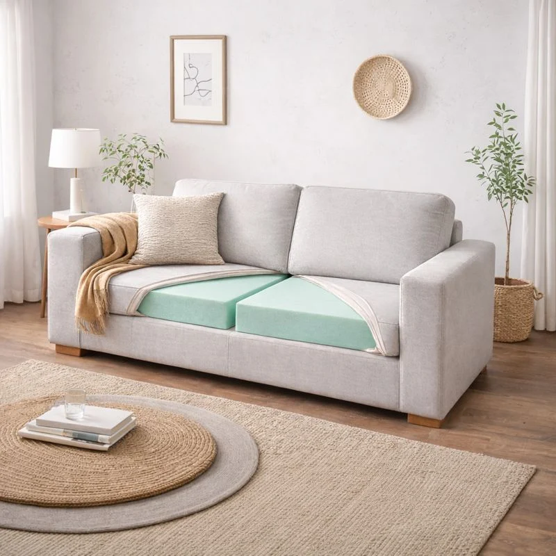 Sitzpolster für IKEA KIVIK 2er Sofa (71 x 73 x 17 cm) aus Schaumstoff mit Trikot