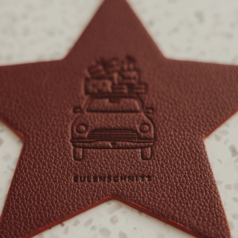 Wendbare Untersetzer Sternform Merry Christmas 2er Set Rot